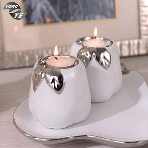 Tabletop Pear Shape Mạ Đồ Trang Trí Giáng Sinh Trang Trí Gốm Candle Holder - Product Image 4