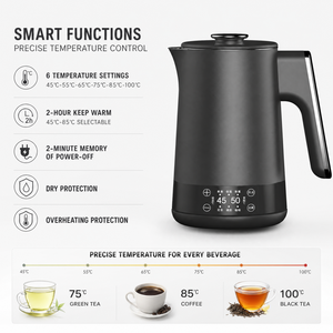 Factory Price 1.7L Portable Kettle With Digital Display 304 Stainless Steel for Home Use Water Boiler Kettle Factory Pr - Product Image 2