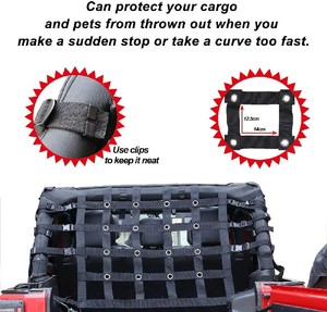 Red de retención de carga para Jeep Wrangler <span class=keywords><strong>JK</strong></span>, redes de nailon de 4 puertas, 2007-2018 - Product Image 5