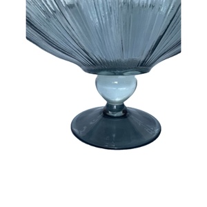 Ammaro-centro de mesa de cristal italiano, centro de mesa de cristal italiano de calidad superior, color humo transparente con cristal de pie alto - Product Image 3