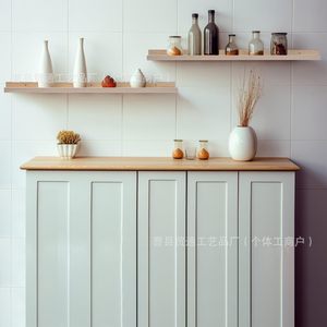 Wooden <b>Wall</b> <b>Mounted</b> Storage Rack Straight <b>Shelf</b> Home Solid Wood Multipurpose Display <b>Shelves</b> - Product Image 2