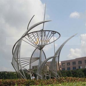 Escultura de Jardín de Acero Inoxidable, Impermeable, Duradera, para Exteriores, Estilo Art Deco, Montaje en Suelo - Product Image 3