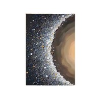 Peinture à l'huile originale, style abstrait Cercle Céleste, technique cuillère à palette, vente en gros, grande taille, directement de l'usine, art écologique