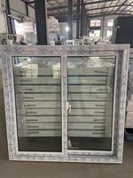 Porte coulissante à persiennes magnétiques en PVC blanc de style européen moderne, double vitrage trempé, isolation thermique pour la maison (vente en gros)