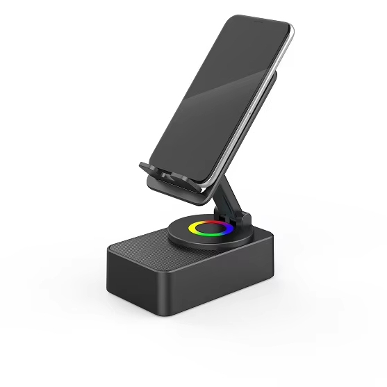 ZJFIT Smart Wireless for Speaker 360 Degree Rotating Desktop Stand with 4-in-1 Charging Tablet Phone Holder Blue Color