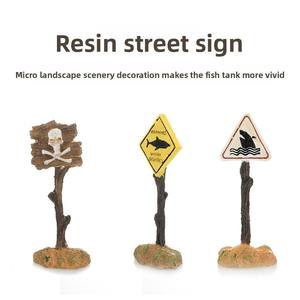 Suministros para mascotas Tanque <span class=keywords><strong>de</strong></span> peces <span class=keywords><strong>Acuario</strong></span> Paisaje Decoración Simulación Señales <span class=keywords><strong>de</strong></span> carretera Señales <span class=keywords><strong>de</strong></span> advertencia Artesanía <span class=keywords><strong>de</strong></span> resina Accesorios <span class=keywords><strong>de</strong></span> dibujos animados - Product Image 2