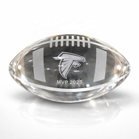 Trophée de rugby en cristal gravé sur mesure pour les champions de tournoi et les événements sportifs