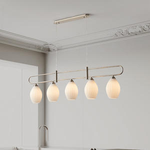 Lámpara de Araña de Estilo Francés con Temática Crema Vintage, Lámpara de Vidrio Creativa de Estilo Bauhaus para Comedor, Barra de Bar, Lámpara de Techo Central de CA - Product Image 6