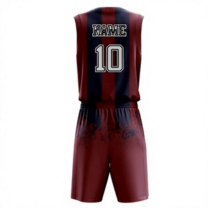 Maillot de basket-ball réversible personnalisé et pas cher en polyester 100% respirant Ensemble d'uniformes de basket-ball d'entraînement pour hommes - Product Image 2