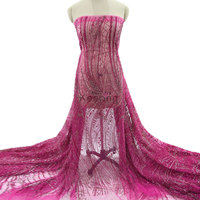 WFB-237 spectacle fille Costume or paillettes luxe perlé dentelle tissu cristal strass perle Sequin Tulle maille pour robe de bal