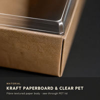 Boîte en papier kraft transparente pour charcuterie, présentoir pour boulangerie, pâtisserie, plateau froid à emporter