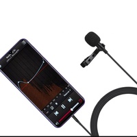 Mini 3.5mm filaire Lavalier condensateur Microphone cardioïde motif polaire pour enregistrement de téléphone portable et micro de collier