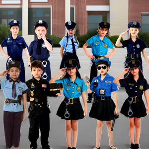 Costume da Poliziotto per Bambini Unisex in Diversi Stili, Giacca in Poliestere per Giornata delle Carriere, Uniforme per Giochi di Ruolo di Halloween Ispirata a Film e Serie TV - Product Image 2