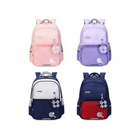 Sac à dos scolaire ergonomique Sun Eight style preppy avec badge de tennis pour enfants, protection de la colonne vertébrale, pour élèves du primaire et du collège 22371