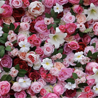 NI Simulasi Dinding Bunga Mawar Putih Merah Muda Katun Peony Latar Belakang Tempat Pernikahan Tata Letak Foto Fotografi Romantis Elegan Modern