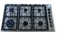 Modèle OEM/ODM de haute qualité, neuf d'usine, avec 6 brûleurs intégrés, équipé d'une cuisinière à gaz en acier inoxydable de 90 centimètres