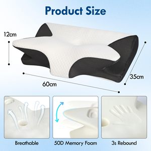 Almohada Ergonómica de Espuma Viscoelástica con Contorno en Forma de Mariposa para la Columna Cervical, para Adultos - Product Image 2