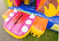 Château gonflable commercial portable d'extérieur Lion de la Jungle avec toboggan et aire de saut, modèle Combo Pasta BC-053 en PVC, garantie 3 ans