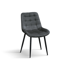 Set di 4 sedie Patrizia in velluto grigio con base in metallo per interni - Product Image 1