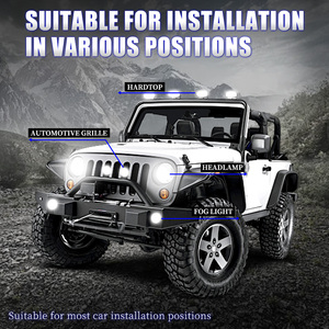 Nuevas Luces LED de 12V con 2 Lentes, Luces de Conducción Diurna, Ventilador, <span class=keywords><strong>IP68</strong></span> Impermeables, Doble Color 3000K 6000K, Luces LED Delanteras para Parrilla de Coche - Product Image 6