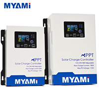 Contrôleur de charge solaire MPPT MYAMi 30A 60A 100A avec écran LCD 12V 24V 48V pour système solaire hors réseau, chargeur de batterie au lithium pour usage domestique