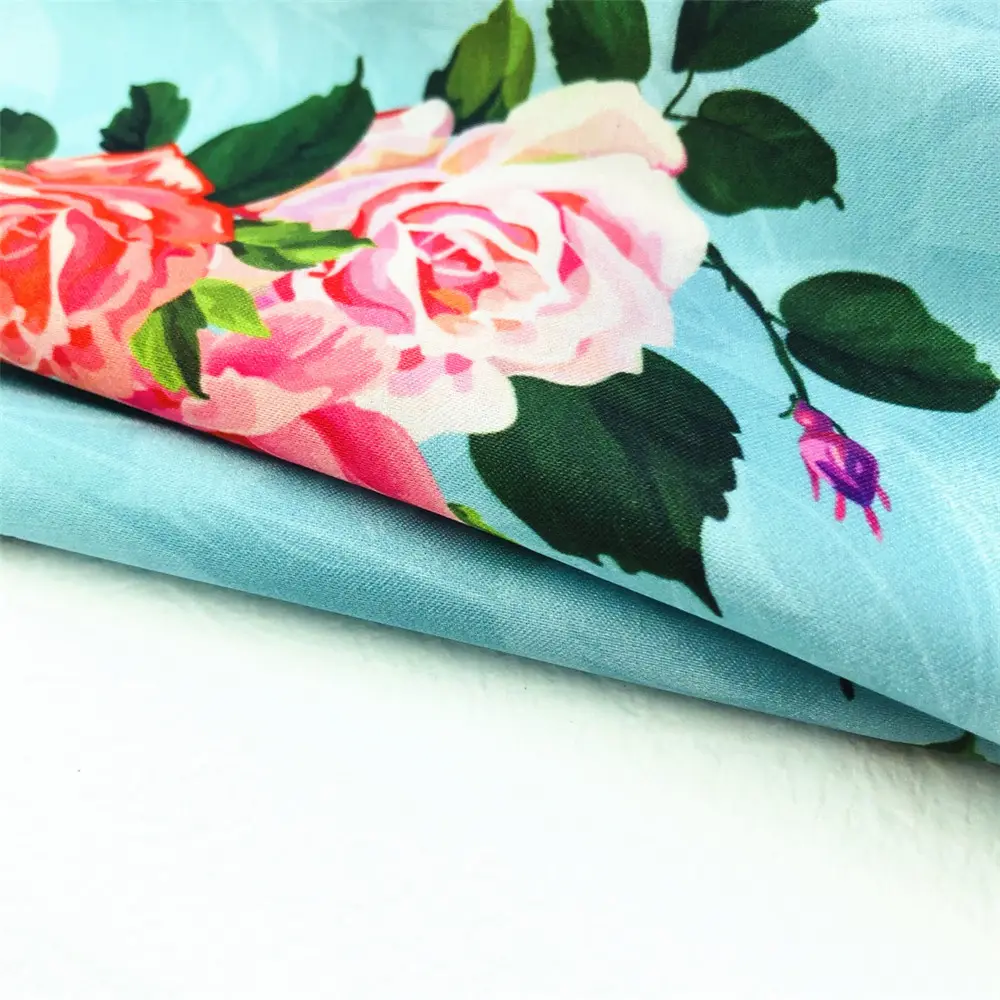 Tessuto di seta semplice traspirabilità all'ingrosso Design personalizzato tessuto stampato digitale per indumento