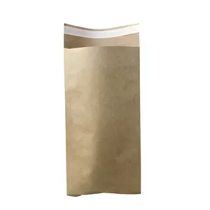 Custom Printed Kraft Paper Envelope For Packaging Clothes Socks With Hidden Handle Recycled Paper Envelopes Expandable