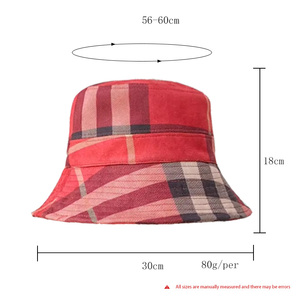 Chất Lượng Cao Tùy Chỉnh Cổ Điển Kiểm Tra Xô Hat Mềm Cotton Sọc ca rô Mùa Hè Mũ Câu Cá Mặt Trời Cho Phụ Nữ Người Đàn Ông - Product Image 3