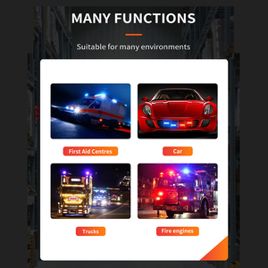 Télécommande 4 en 1 pour feux d'urgence de voiture DRL Warning 6D Lens LED RedBlue Flashers Truck Accessories Strobe Light 24V - Product Image 2