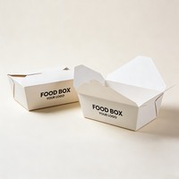 Boîte à emporter jetable pour restaurant, personnalisable avec logo, en papier kraft, recyclable, pour salades et poulet frit
