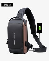 Hochwertige Personalisierte Logo-Bedruckte Bunte Diebstahlsichere USB-Lade-Umhängetasche für Herren