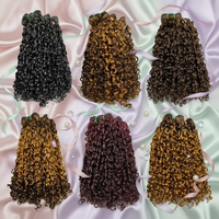 Lot de Cheveux Elf en Gros, 100g par Paquet, Tissage Double Trame Façonné à la Machine, Cheveux Remy Bouclés et Volumineux, 100% Cheveux Humains pour Extensions Capillaires
