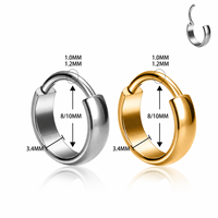 Anneau de nez et boucles d'oreilles en titane ASTM F136 plaqué or 18 carats, labrets, bijoux de piercing pour cartilage d'oreille, conque, hélix, lobe, pour mariage