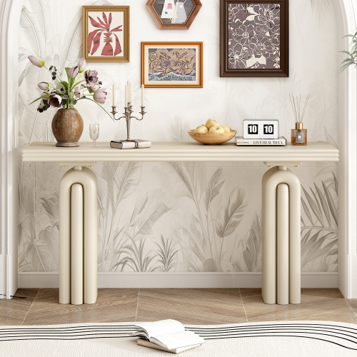 U_STYLE Chic Elegant and Luxurious Acacia Veneer Console Table Suitable for Entryway Hallway Living Room Foyer Corridor