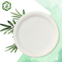 Assiettes jetables biodégradables en amidon de maïs compostables, sans PFAS, réutilisables, écologiques, personnalisées, 6, 7, 8, 9, 10 pouces