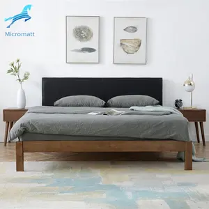 المصنع مباشرة بيع أثاث غرفة نوم النمط الأمريكي تخصيص اللون البني مزدوجة خشب متين سرير ملكي