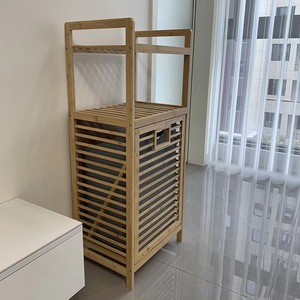 Bán buôn lớn gấp tre giặt Hamper giỏ gỗ với kệ chân cho lưu trữ nhà cho bẩn quần áo rửa ropa sucia - Product Image 6