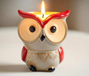 Vente en gros <span class=keywords><strong>de</strong></span> bougies parfumées en cire <span class=keywords><strong>de</strong></span> soja <span class=keywords><strong>citronnelle</strong></span> motif hibou animal tasse en céramique bougies d'aromathérapie en vrac - Product Image 3
