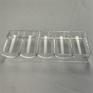 QINLONG 100 pièces en gros, plateau pour jetons de poker en argile de 40 mm, en acrylique transparent, non toxique, durable, avec couvercle amovible et support à roulettes - Product Image 2