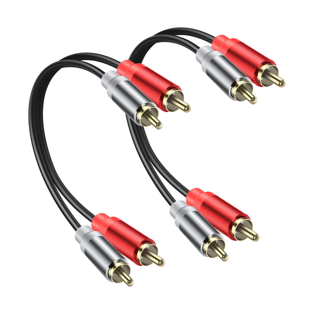HiFi 2RCA Male to 2RCA Male Stereo Interconnect Audio Cable, Pure Copper PVC Insulated for TV Amplifier Speaker Home Theater