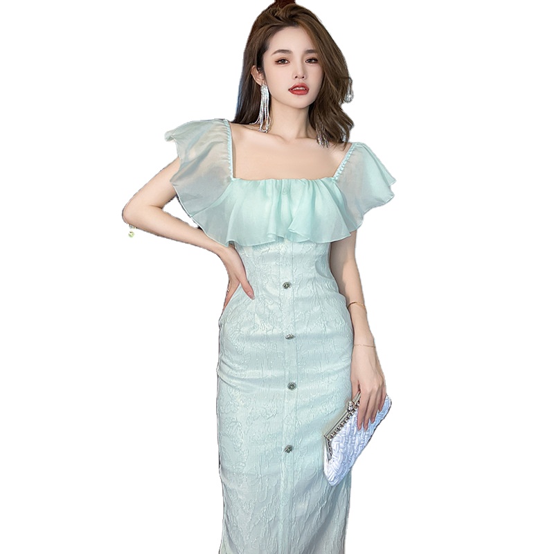 2025 Sexy Bodycon Dress in Light Blue - French Style Party Dress
