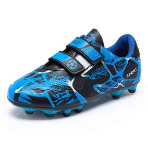 Chaussures de football pour enfants, bande magique, tige synthétique, semelle extérieure en caoutchouc, crampons TF, entraînement sportif printemps garçons - Product Image 1