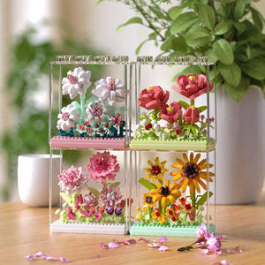 Mini Plastic Model Toy Building <strong>Blocks</strong> Eternal Flower Bouquet Assembly Decoration Ornament - Product Image 2