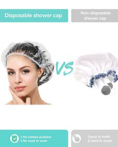 Gorros de Ducha Desechables de PE, Impermeables, Elásticos, de Alta Calidad, para SPA, 100 Unidades por Bolsa, Personalizados - Product Image 2