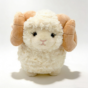 Jouets en peluche d'animaux de la ferme, agneau en peluche brodé EDEA, confortable, à poils longs, pour cadeaux de la Saint-Valentin - Product Image 2