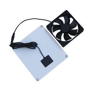 พัดลมแผงพลังงานแสงอาทิตย์5W 12V, พัดลมแผงพลังงานแสงอาทิตย์สำหรับสัตว์เลี้ยงพัดลมระบายความร้อนด้วยลมพร้อมพอร์ตไฟฟ้ากระแสตรงชาร์จเร็วแผงโซลาร์เซลล์ - Product Image 2