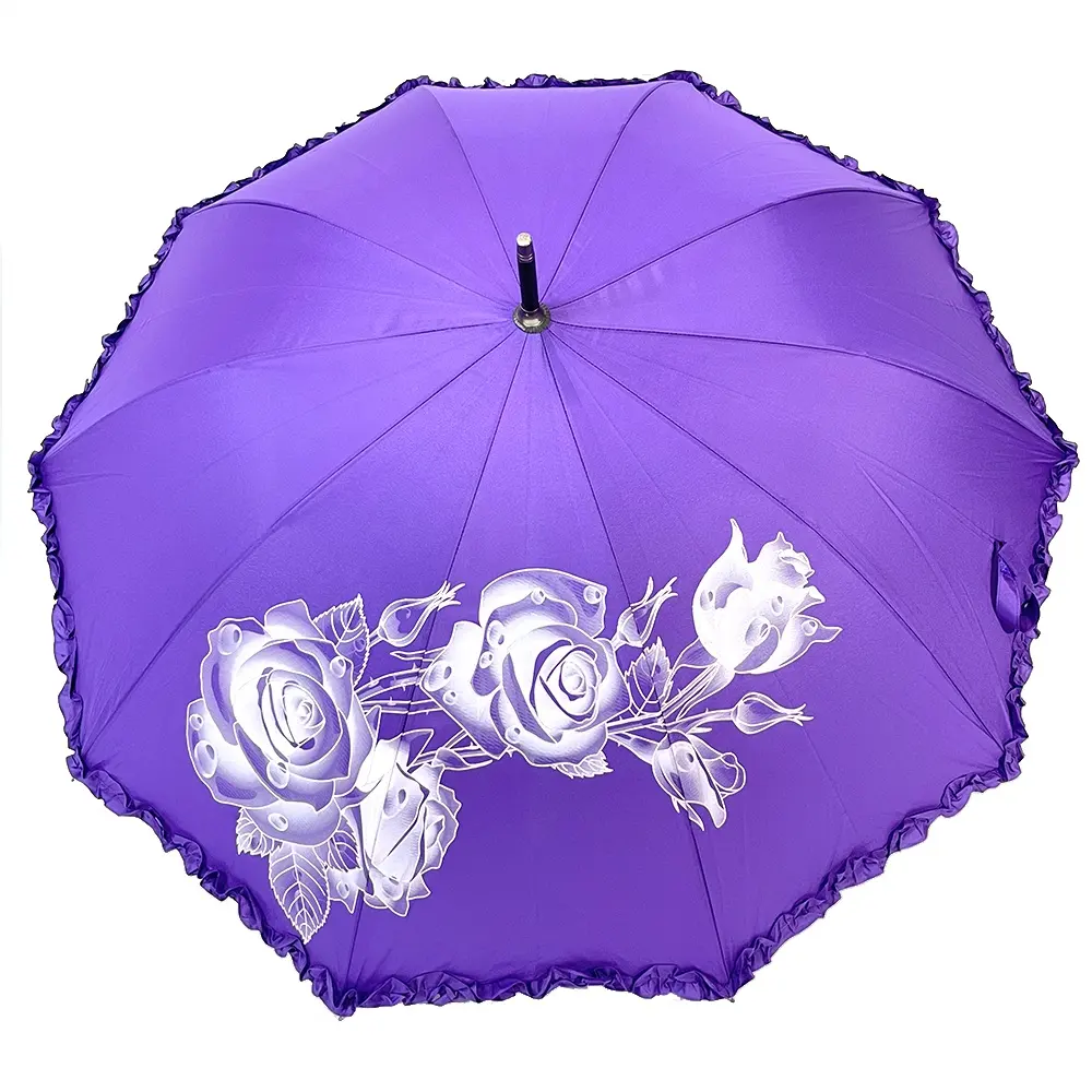 Фиолетовый Зонт для свадьбы с принтом логотипа на заказ