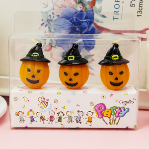 Kürbiskopf-Kerzen 3er-Pack mit Hexenhut Halloween Geburtstagstorten-Dekorationen Unparfümiertes Paraffinwachs Maßgefertigte Großhandels-Partyzubehör - Product Image 3