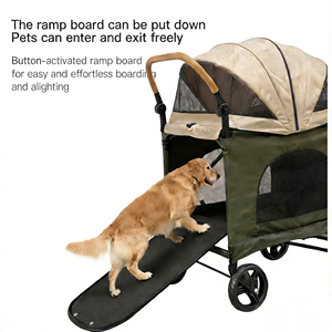 Carrello Pieghevole JXB a 4 Ruote in Oxford per Animali Domestici, Grande Capacità per Cani, Gatti e Piccoli Animali - Carico Massimo 20KG per Viaggi all'Aperto - Product Image 4