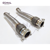 Ecnal pour Bentley Continental GT 4.0T 2012-2017, downpipe catalyseur haute performance en acier inoxydable SS304 avec bouclier thermique